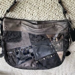 Coach Zoe Patchwork Metallic Bag